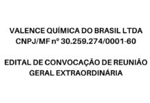 Valence Química Do Brasil | Edital de Convocação de Reunião Geral Extraordinária