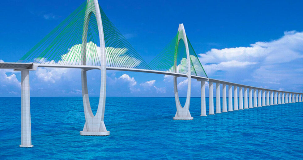 Da China para a Bahia: chegada de megaestrutura marca início das obras da Ponte Salvador–Itaparica
